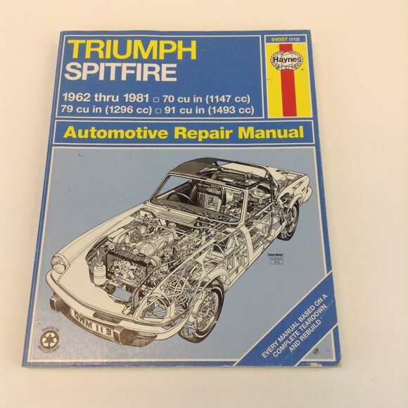 Haynes Triumph Spitfire (1962-1981) Repair Manual - Picture 1 of 16